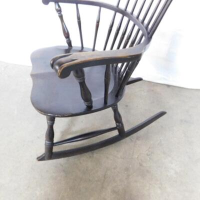 Antique Windsor High Back Rocking Chair