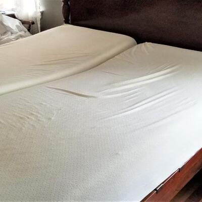 Lot #248  Memory Foam Split King Four Poster Bed