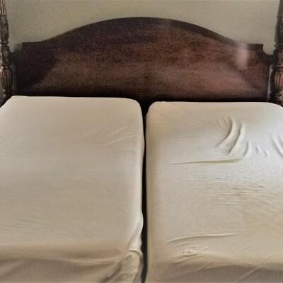 Lot #248  Memory Foam Split King Four Poster Bed