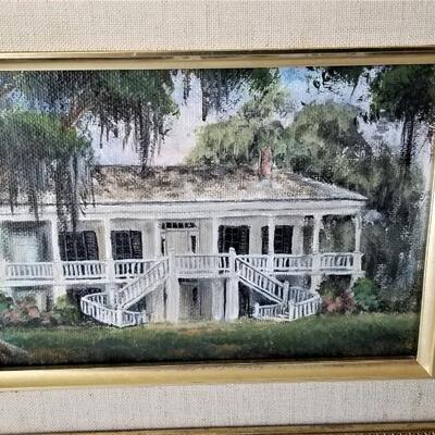 Lot #249  Pair of Small Oil Paintings - Destrehan and Rienzi Plantations
