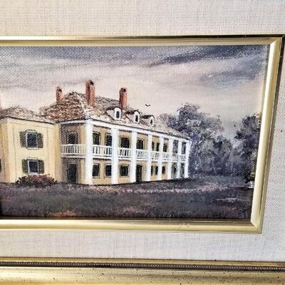 Lot #249  Pair of Small Oil Paintings - Destrehan and Rienzi Plantations