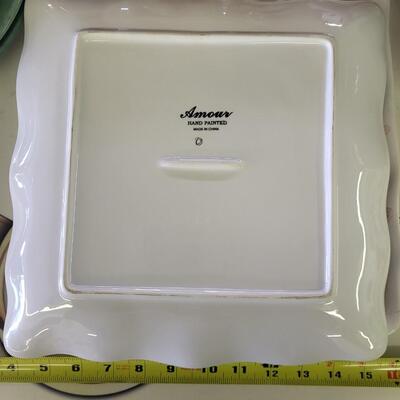 4pc AMOUR HAND PAINTED DISH SET
