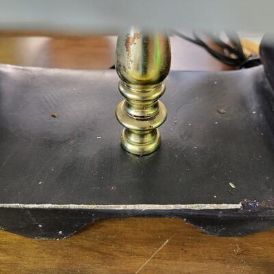 MID-CENTURY VENETIAN BLIND METAL ORIENTAL TABLE LAMP