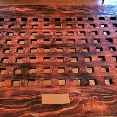 Lot #253  Coffee Table made from Sailing Ship element - presentation piece