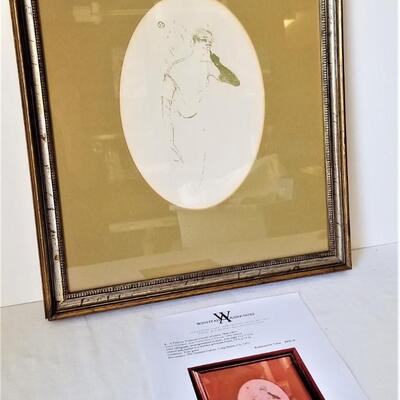 Lot #254   Color Lithograph - Toulouse-Lautrec "Yvette Guilvert, dans Columbine a Pierrot"