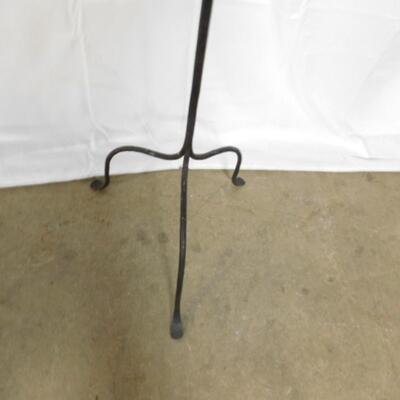 Vintage Wrought Iron Single Candle Corkscrew Design Stand