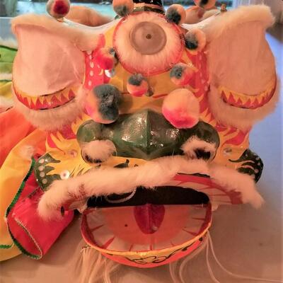Lot #260  Papier Mache Dragon mask with mechanicals