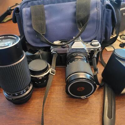 Canon Camera with Case and Lenses