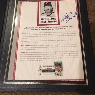 1990 Mike Schmidt Station Autographed Card and Ticket RARE!