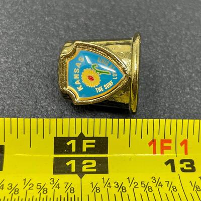 â€œKANSAS - THE SUNFLOWER STATEâ€ METAL THIMBLE