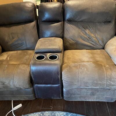 Brown Leather loveseat