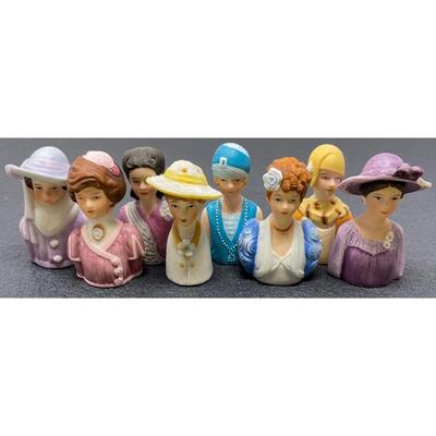 THIMBLE BUNDLE #17 - 1980S AVON LADY BISQUE BUST