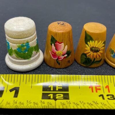 THIMBLE BUNDLE #28 - HAND-PAINTED WOODEN