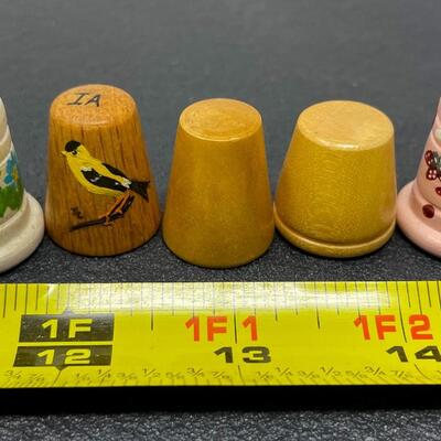 THIMBLE BUNDLE #28 - HAND-PAINTED WOODEN