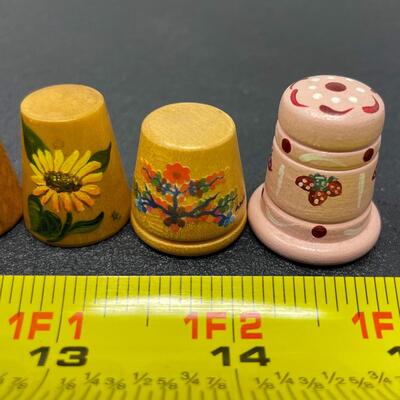 THIMBLE BUNDLE #28 - HAND-PAINTED WOODEN