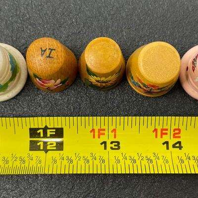 THIMBLE BUNDLE #28 - HAND-PAINTED WOODEN