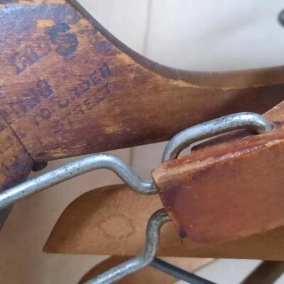 Box of Vintage Wooden Hangers