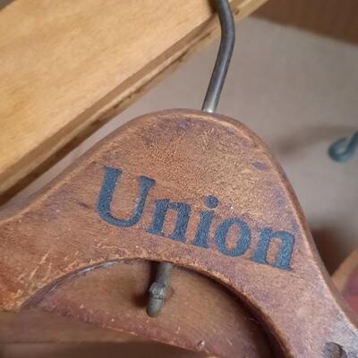 Box of Vintage Wooden Hangers