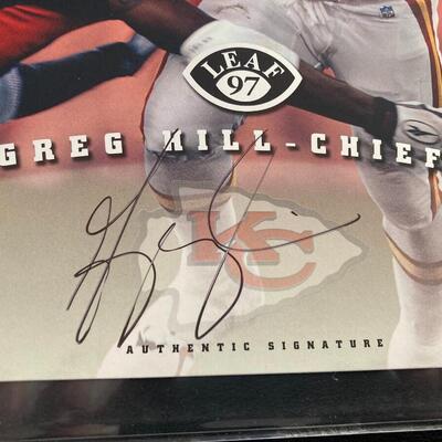 Greg Hill 8x10 Autograph on Chiefs Card