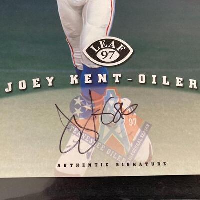 Joey Kent of Kansas City Oilers 8x10 with Signature