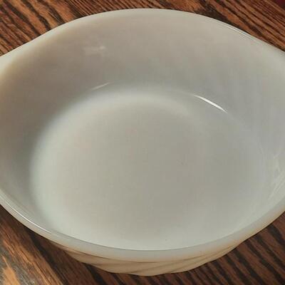 FireKing Milk Glass Casserole Dish Vintage