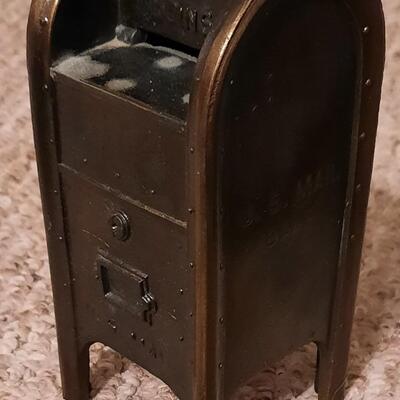 Vintage Metal Mailbox Bank
