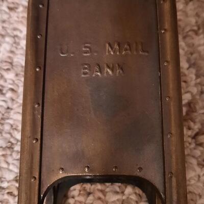 Vintage Metal Mailbox Bank