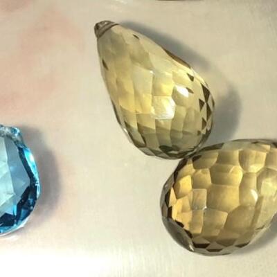 Faceted Teardrop Semi Precious Stones