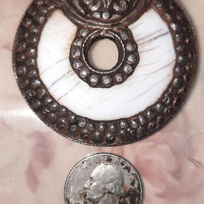 Tibetan Silver and Horn Pendant