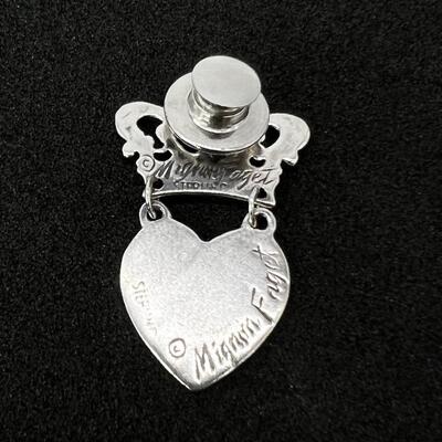 STERLING ~ MIGNON FAGET ~ Crown With Heart Pin (EK)