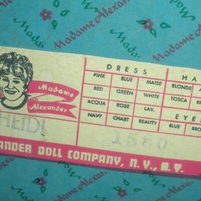 1969 Madame Alexander 14" Heidi Doll in Original Box