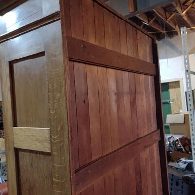 Oak Double Door Cabinet with Shelves