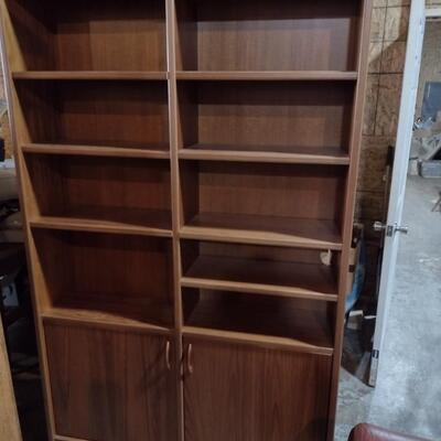 Bookcase with Shelves and Storage Cabinet