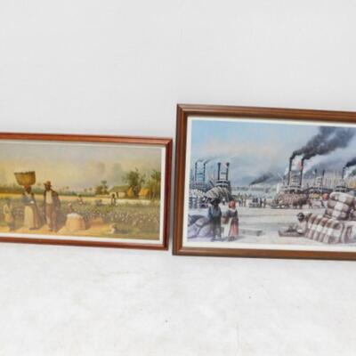 Pair of Black Americana Art Depicting Life in Old South by William Wright