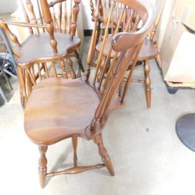 Set of Six Cherry Wood Dining Chairs Matching