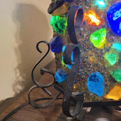 Lot 1: Colored Glass Lamp