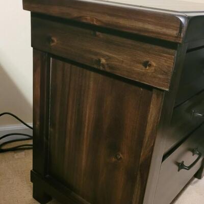 Lot 2: American Furniture Warehouse Bedside Table with USB Ports and Electrical Outlets