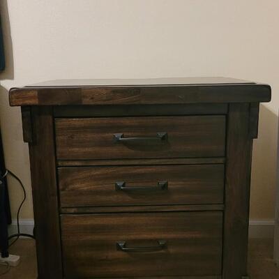Lot 2: American Furniture Warehouse Bedside Table with USB Ports and Electrical Outlets