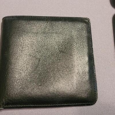 Lot 8: (2) Men's Leather Wallets, Grooming Kit and Sewing Kit
