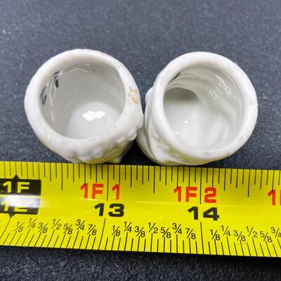 THIMBLE BUNDLE #30 - CERAMIC OWL & FROG
