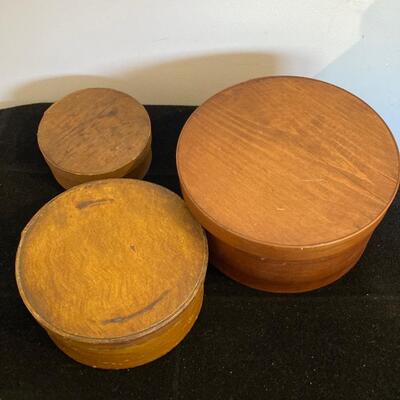 Antique Bent Wood Graduated Pantry Box Lot of 3