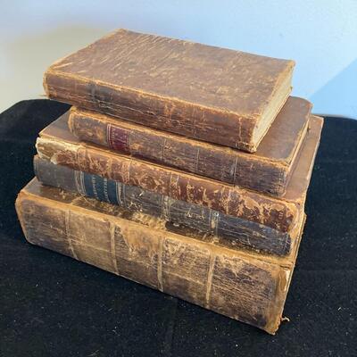 Antique Leatherbound 1800s Book Lot of 5