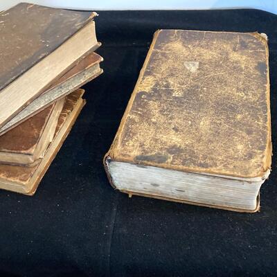 Antique Leatherbound 1800s Book Lot of 5