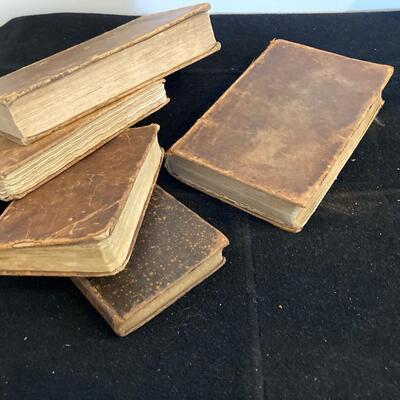 Antique Leatherbound 1800s Book Lot of 5