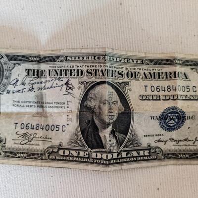 $1 Silver certificate Series 1935A Signed USAT George Washington officers