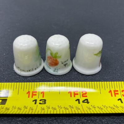 THIMBLE BUNDLE #49 - HANDPAINTED FRUIT & FLOWERS, SIGNED