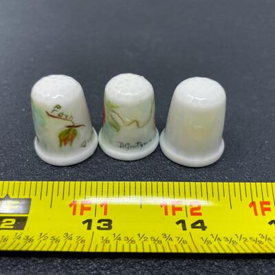 THIMBLE BUNDLE #49 - HANDPAINTED FRUIT & FLOWERS, SIGNED
