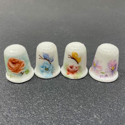 THIMBLE BUNDLE #50 - HANDPAINTED BUTTERFLIES & FLOWERS