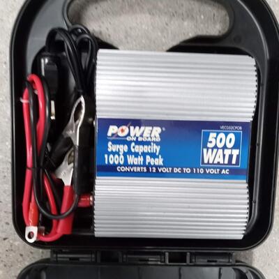 LOT 62W  WORK LIGHT, WIRED EXTERIOR LIGHT AND POWER INVERTER