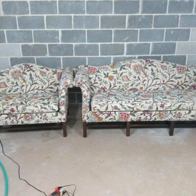 Vintage 1960s Ethan Allen Floral Print Retro Wall Sofa Couch Rare.
